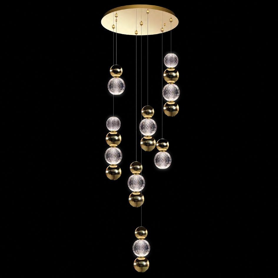 955DIAMOND2830PGD DIAMOND LED PENDANT 28W 3000K, GOLD - Image 1