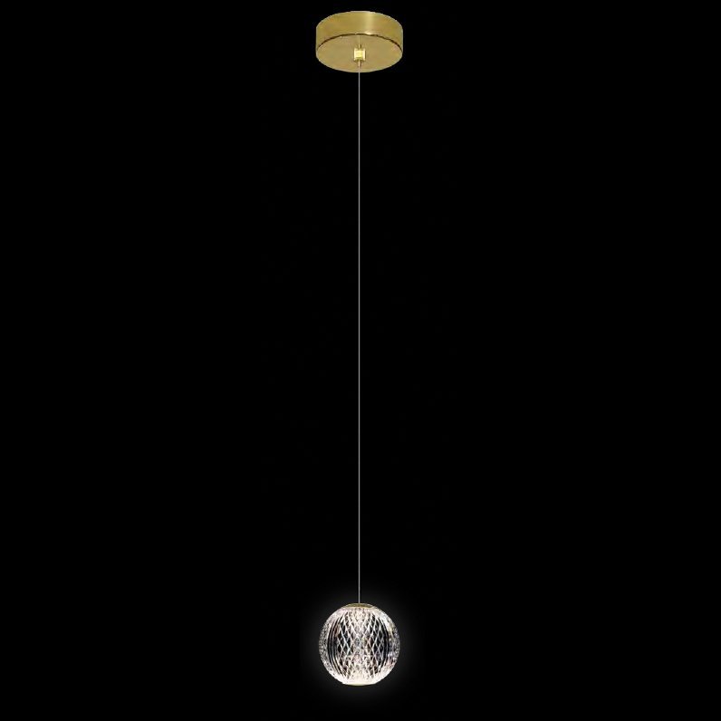 955DIAMOND430PGD DIAMOND LED PENDANT 4.2W 3000K, GOLD - Image 1