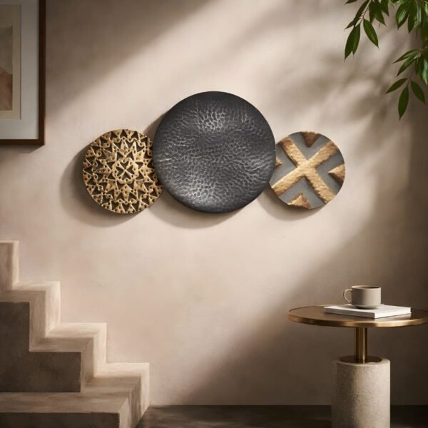 98085 Μεταλλικό Διακοσμητικό Τοίχου Spheres 91x7x47CM - Image 2