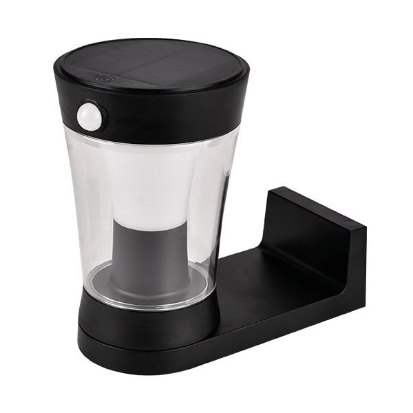 98SOL312 SOLAR WALL LAMP 3W IP54 WITH SENSOR, BLACK - Image 1