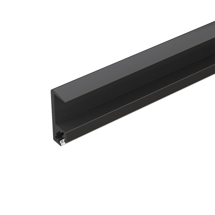 99ACC83CRBL-1 EL-83CR PROFILE FOR WOOD SHELF 2.5M, BLACK - Image 1