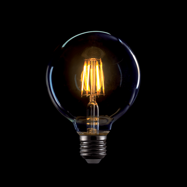 99LED770SD LED Vintage Bulb G95 8W E27 Dimmable Θερμό Λευκό (2800-3200K) Smoked Glass - Image 1