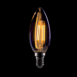 LED Vintage Bulb C37 4W E14 Dimmable Θερμό Λευκό (2800-3200K) Smoked Glass