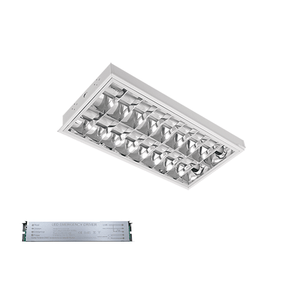9LBM260LEDWE LENA-V ΜΕ LED (600MM) 2X9W 4000K ΧΩΝΕΥΤΟ 595X295mm ΜΕ ΜΠΛΟΚ - Image 1