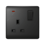 LONDON SINGLE SOCKET WITH 1P BUTTON SWITCH NEON AN