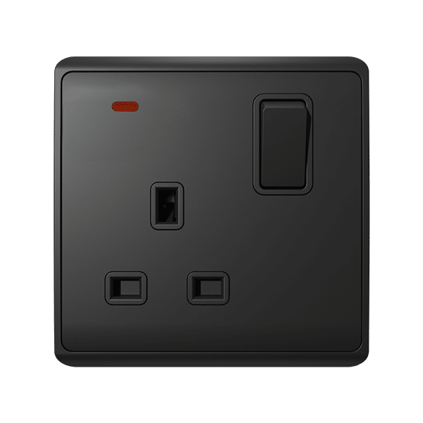 A-55 LONDON SINGLE SOCKET WITH 1P BUTTON SWITCH NEON AN - Image 1
