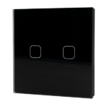 Elmark Wi-Fi Smart Touch Διακόπτης Διπλός Απλός (2 Gang 1 Way) Μαύρος (195008/BL)