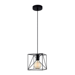 Teri Pendant Μονόφωτο 1XE27 Μαύρο (Black)