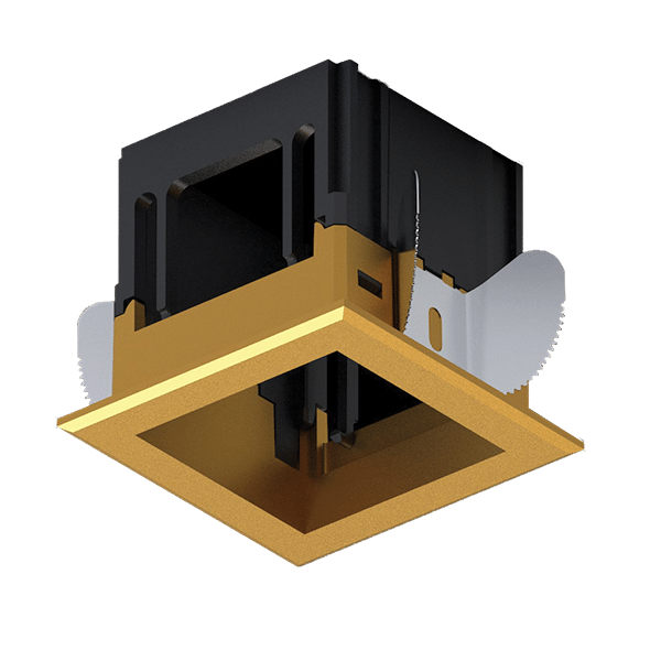 BR-2 MODENA 1 MODULE RECESSED BOX WITH FRAME BRASS - Image 1