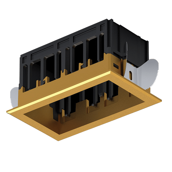 BR-3 MODENA 2 MODULE RECESSED BOX WITH FRAME BRASS - Image 1