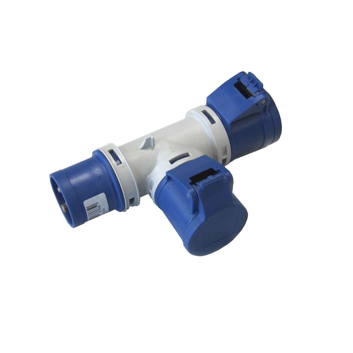 EC690702-2 EC690 ADAPTOR 1 PLUG/2SOCKETS 2P+E 16A IP44 - Image 1