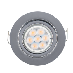LED ΣΠΟΤ ΜΕΤΑΛΛΙΚΟ ΣΤΡΟΓΓΥΛΟ HIGH POWER 6W 2700-3000K ΝΙΚΕΛ ΜΑΤ