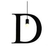 100151-D ALPHABET Μοντέρνο Κρεμαστό Φωτιστικό Οροφής Μονόφωτο 1xE27 Μαύρο Μεταλλικό Φιγούρα D Φ33 x Υ38cm