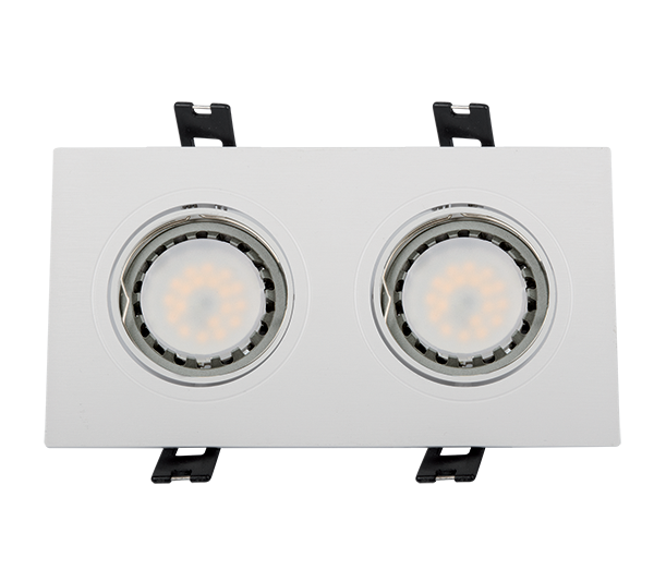 W-36 LED ΣΠΟΤ ΠΛΑΣΤΙΚΟ ΟΡΘΟΓΩΝΙΟ PAR 16 2X5.5W 4000-4300K ΛΕΥΚΟ - Image 1