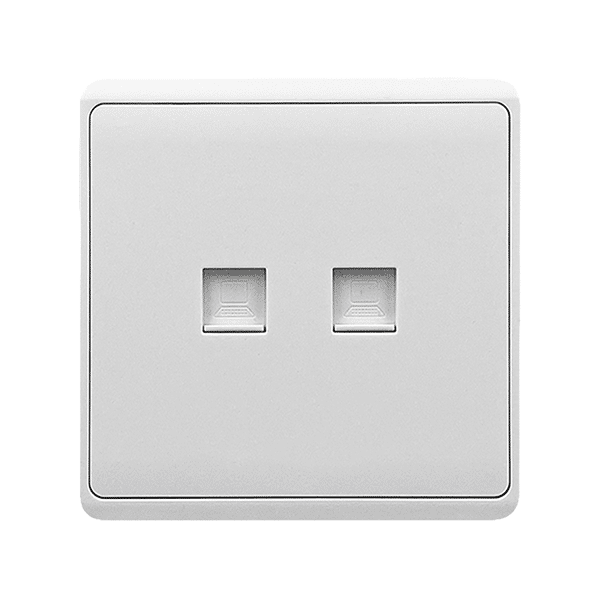 WH-364 Elmark Πρίζα Δικτύου LONDON Διπλή RJ45 – Λευκή - Image 1