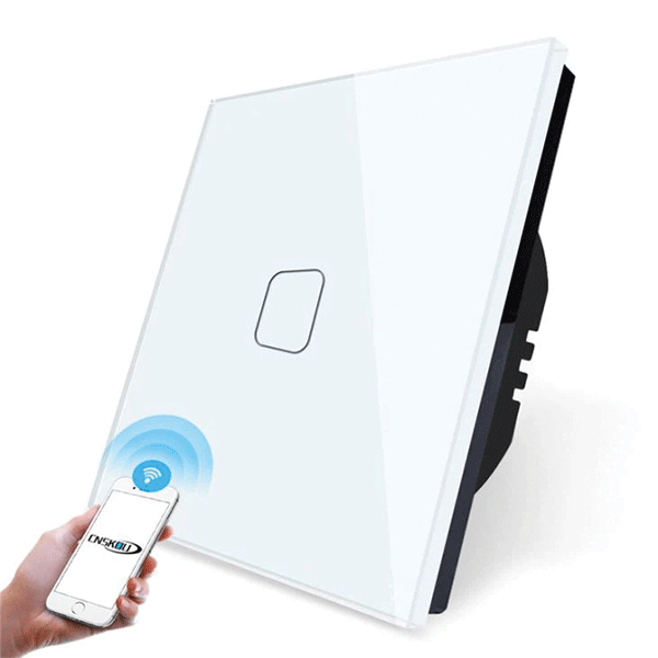 WH-44 WI-FI SMART TOUCH EU 1 GANG 1 WAY SWITCH WHITE - Image 1