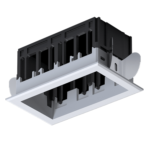 WH-521 MODENA 2 MODULE RECESSED BOX WITH FRAME WHITE - Image 1