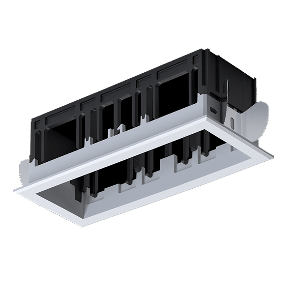 WH-522 MODENA 3 MODULE RECESSED BOX WITH FRAME WHITE - Image 1