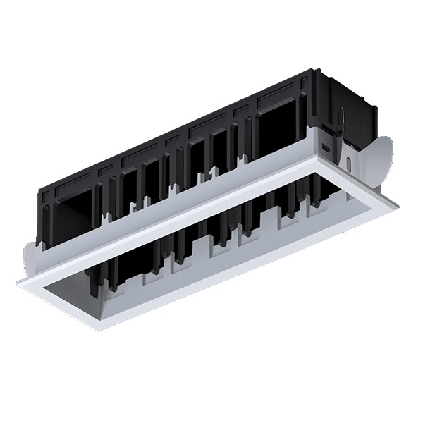 WH-523 MODENA 4 MODULE RECESSED BOX WITH FRAME WHITE - Image 1