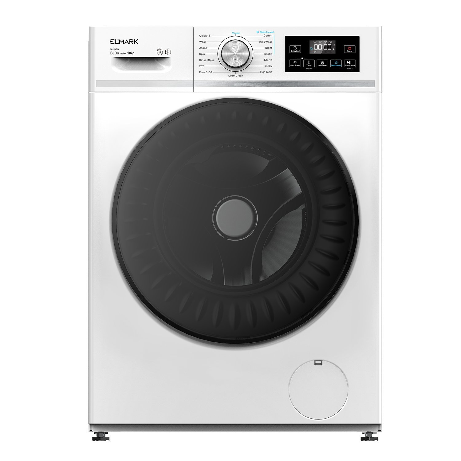 WH-61 Elmark EL-1441DP Πλυντήριο Ρούχων 10Kg Με Inverter Μοτέρ, Steam Pre-Wash & Πλύση 80°C Λευκό (Produced for ELMARK by Midea) - Image 1