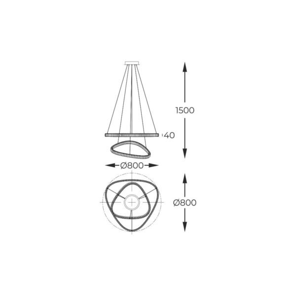 ZUMA LINE LE PENDANT ATHESA MD3169-2-3GT 38W CCT - Image 3