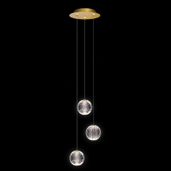 DIAMOND LED PENDANT 12W 3000K, GOLD - Image 3
