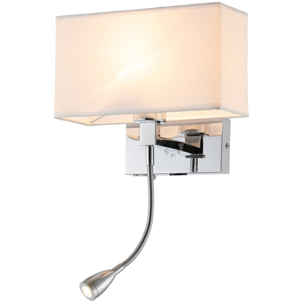 ROSA LED WALL LAMP 3W 4000K + 1XE27, CHROME - Image 3