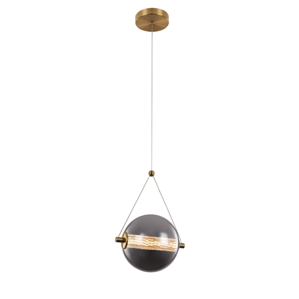 SPLENDOR LED PENDANT 6W 3000K, BRASS+SMOKY GREY - Image 2