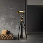 Estia Φωτιστικό LED Δαπέδου 6W 3500K – Μαύρο Ρητίνη & Αλουμίνιο 187x70x70cm (LEG-F9186) - Image 2