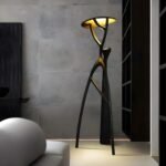Estia Φωτιστικό LED Δαπέδου 6W 3500K – Μαύρο Ρητίνη & Αλουμίνιο 187x70x70cm (LEG-F9186)