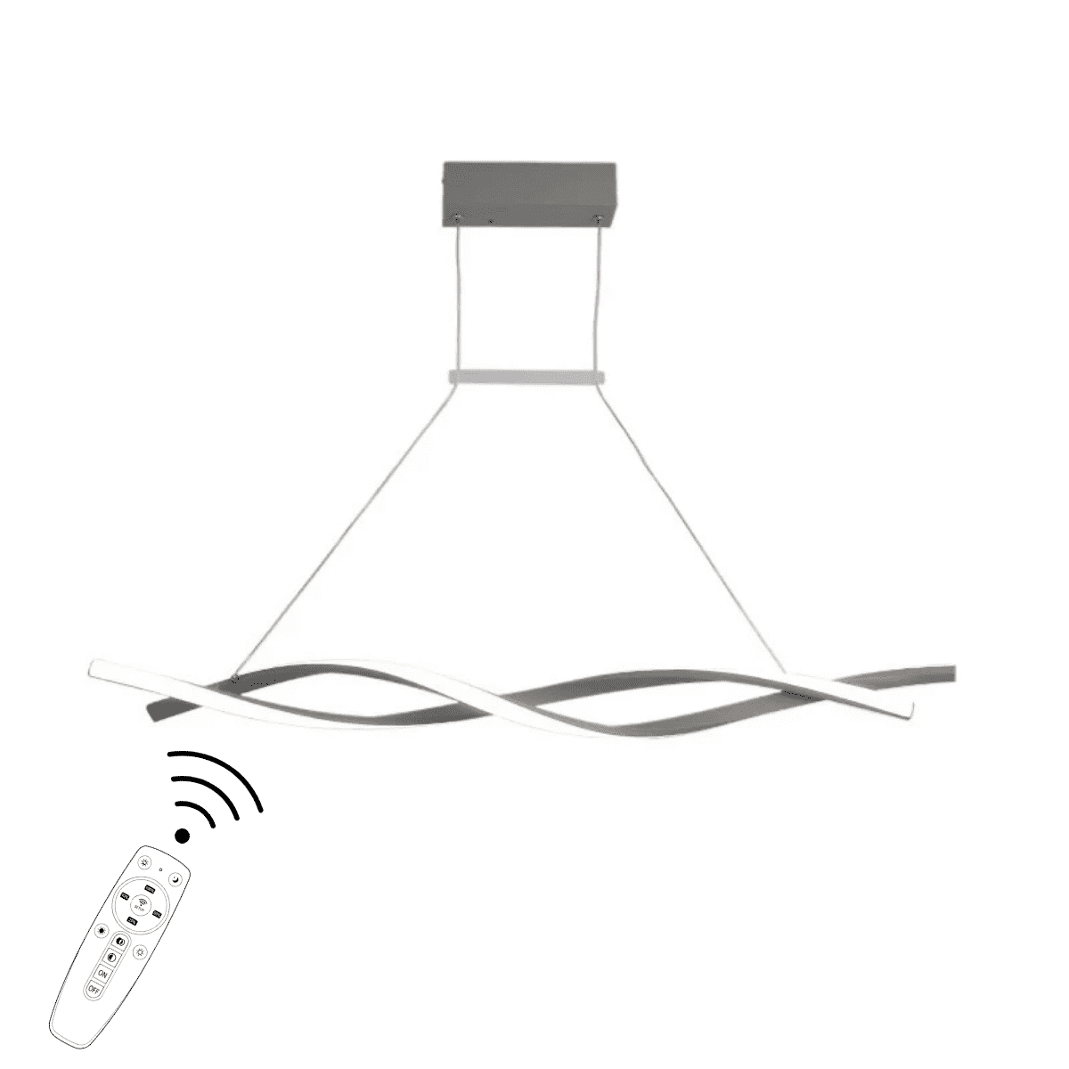 twist-φωτιστικο-led-cct-4 LED7 Κρεμαστό LED Φωτιστικό Twist 80W 4800lm 100cm CCT με Remote Λευκό - Image 1