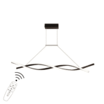LED7 Κρεμαστό LED Φωτιστικό Twist 80W 4800lm 100cm CCT με Remote Μαύρο