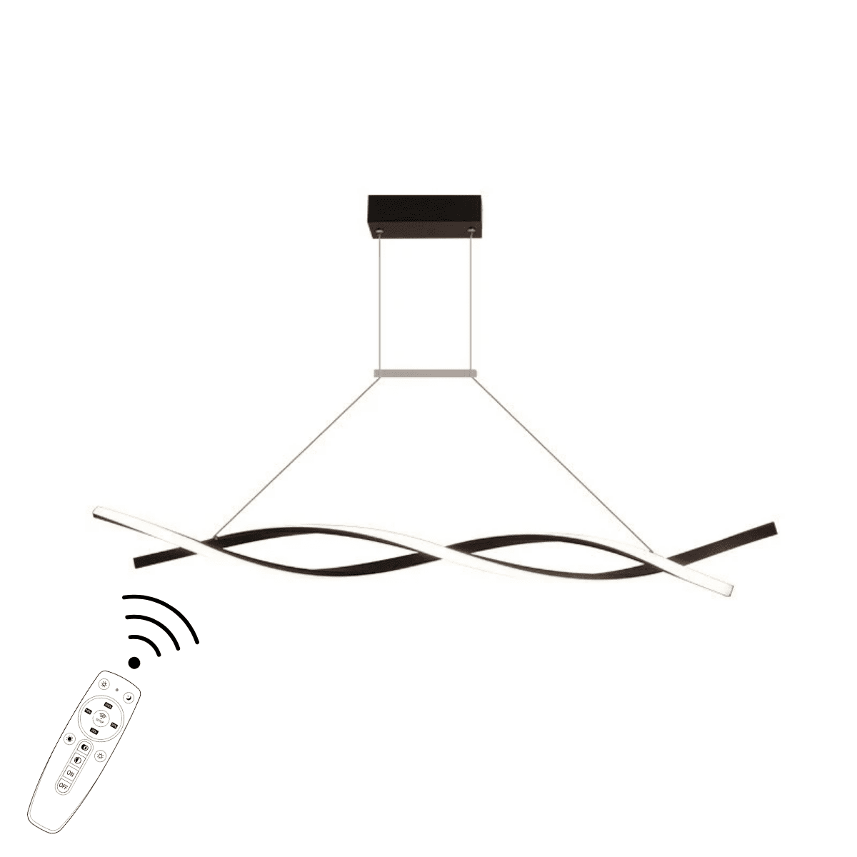 twist-φωτιστικο-led-cct-5 LED7 Κρεμαστό LED Φωτιστικό Twist 80W 4800lm 100cm CCT με Remote Μαύρο - Image 1