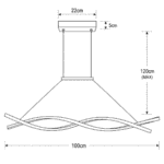 LED7 Κρεμαστό LED Φωτιστικό Twist 80W 4800lm 100cm CCT με Remote Λευκό - Image 3