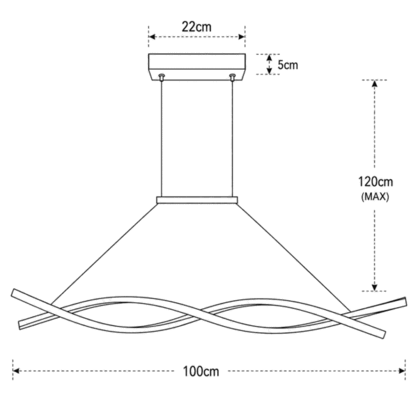 LED7 Κρεμαστό LED Φωτιστικό Twist 80W 4800lm 100cm CCT με Remote Λευκό - Image 3