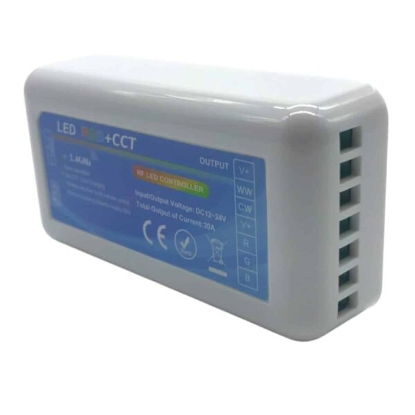 100002 Ασύρματος LED Δέκτης - Receiver RGB+CCT 2.4Ghz για Groups DC 12-24V 240/480W - Image 3