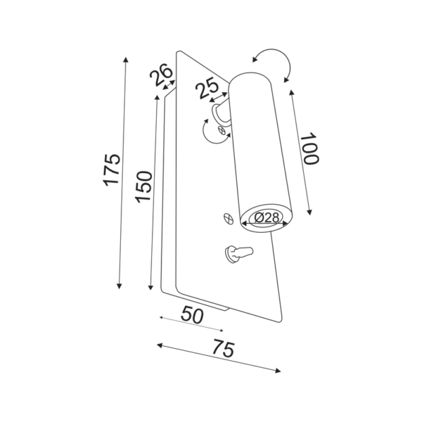 Aca Lighting INYOKA Επιτοίχιο Φωτιστικό LED 3W 4000K Χωνευτό Χρώμιο Μεταλλικό - Image 2