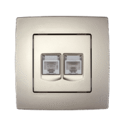Elmark Διπλή Πρίζα Υπολογιστή RJ45 Σαμπανιζέ Μεταλλιζέ – CITY (190712)