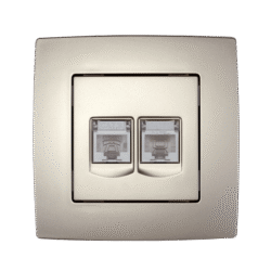 Elmark Διπλή Πρίζα Υπολογιστή RJ45 Σαμπανιζέ Μεταλλιζέ – CITY (190712)