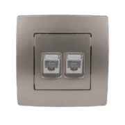 Elmark Πρίζα Πληροφορικής RJ11 + RJ45 Λευκή Μεταλλιζέ – CITY (190731)