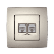 Elmark Πρίζα RJ11 + RJ45 Σαμπανιζέ Μεταλλιζέ – CITY (190732)
