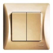 Lineme H Series Διακόπτης Διπλός Αλέ Ρετούρ Χρυσό Ματ