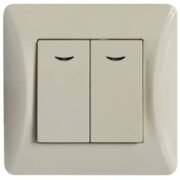 Lineme H Series Διακόπτης Διπλός Αλέ Ρετούρ Με Λυχνία Ιβουάρ