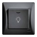 Lineme H Series Μπουτόν Κλιμακοστασίου Με Λυχνία LED 220-240V Μαύρο
