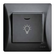 Lineme H Series Μπουτόν Κλιμακοστασίου Με Λυχνία LED 220-240V Μαύρο