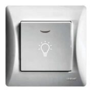 Lineme H Series Μπουτόν Κλιμακοστασίου Με Λυχνία LED 220-240V Ασημί Ματ