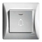 Lineme H Series Μπουτόν Κουδουνιού Με Λυχνία LED 10-36V Ασημί Ματ