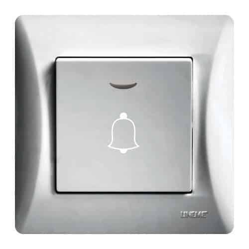 50-00108-5 Lineme H Series Μπουτόν Κουδουνιού Με Λυχνία LED 10-36V Ασημί Ματ - Image 1
