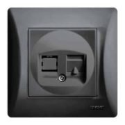 Lineme H Series Πρίζα Τηλεφώνου RJ11 Μαύρο