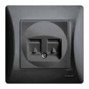 Lineme H Series Πρίζα Τηλεφώνου & Data RJ45 Μαύρο
